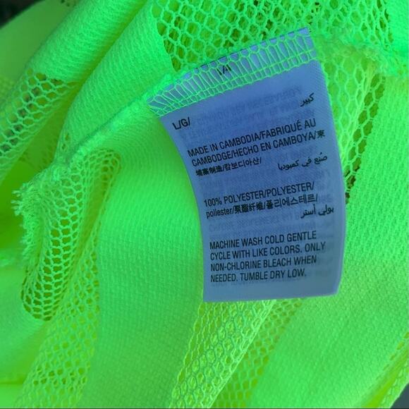 Neon Yellow INC International Concepts Bathing Suit Cover Up Size Large - Picture 6 of 6